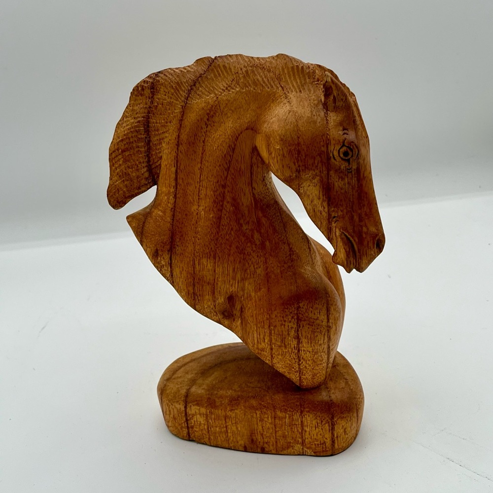 Handcrafted Wooden Horse Sculpture 8 inch tall - Picture 11 of 12